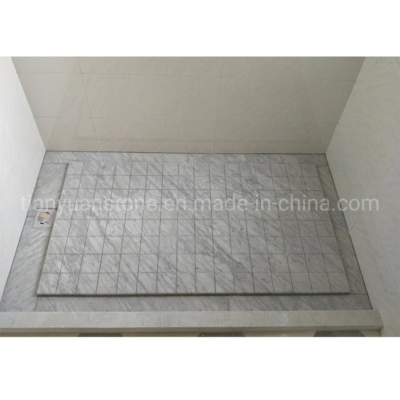 Customized Size Bathroom Rectangle Marble Shower Tray